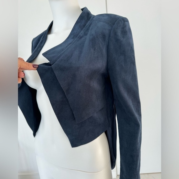 BCBG MaxAzria NORTON high low Drafted Blazer Size  S Carbon Blue long sleeve - Picture 4 of 6